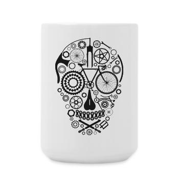 Bicycle Skull black - Große Tasse 440 ml - Weiß - Vorne