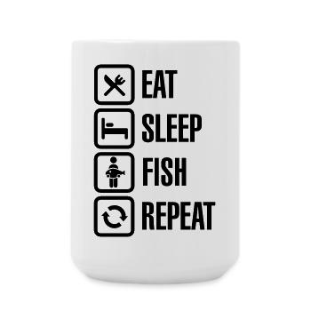 Eat - sleep - fish - repeat - Grande tasse 440 ml - blanc - Devant