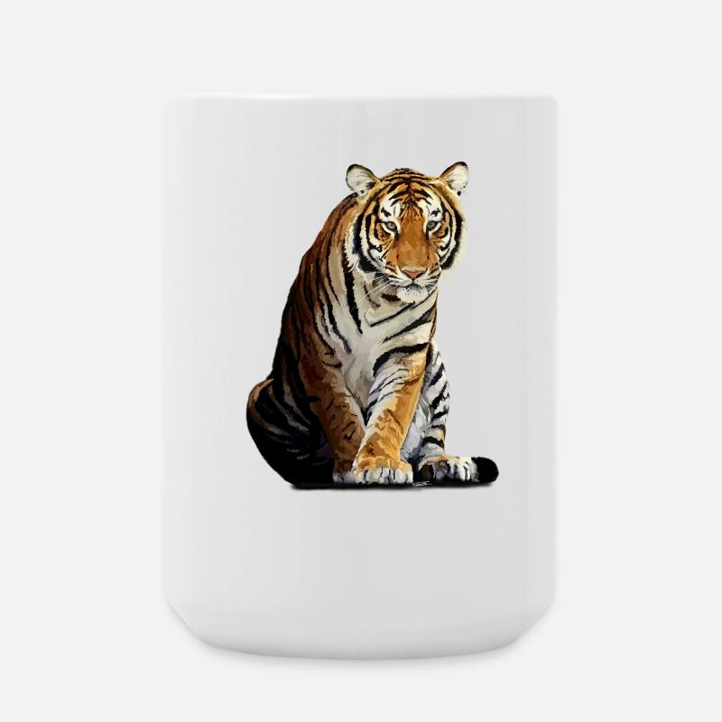 tiger - Large Mug 440 ml - white