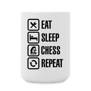 Eat Sleep Chess Repeat - Große Tasse 440 ml - Weiß - Vorne