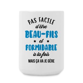 Beau Fils - Beau-Fils - Famille - Mariage - Tshirt - Large Mug 440 ml - white - Front