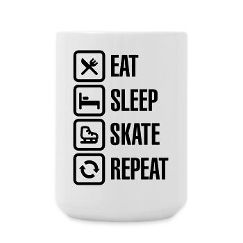 Eat sleep figure ice skate repeat - Large Mug 440 ml - white - Front