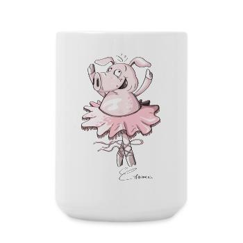 Ballet Pig I Prima Ballerina - Large Mug 440 ml - white - Front