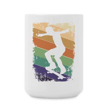 Skater Skateboard - Große Tasse 440 ml - Weiß - Vorne