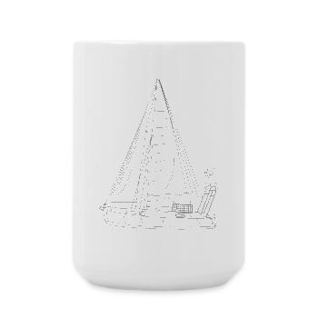 Drawing sailboat sails high - Large Mug 440 ml - white - Front