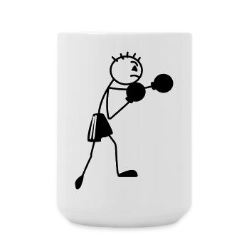 Figurine de boxe Stickmen - Grande tasse 440 ml - blanc - Devant