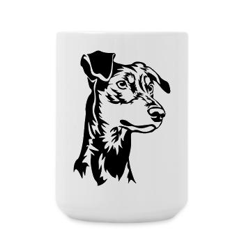 German pinscher head - Large Mug 440 ml - white - Front