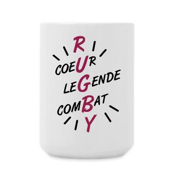 Rugby, un sport de légende ! - Grande tasse 440 ml - blanc - Devant