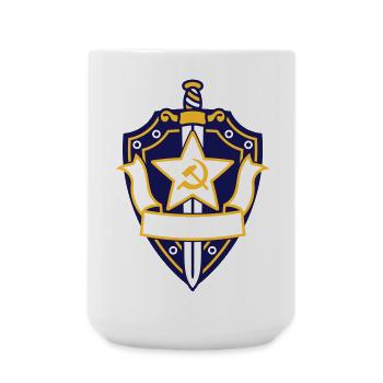 Stilvolles Design kommunistischen KGB Schild RED - Große Tasse 440 ml - Weiß - Vorne