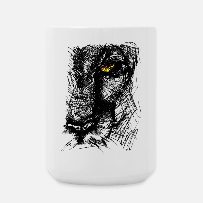 Löwin - Große Tasse 440 ml - Weiß