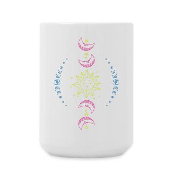 Sonne Mond und Erde - Große Tasse 440 ml - Weiß - Vorne