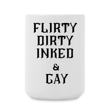 Flirty lesbian text - Large Mug 440 ml - white - Front
