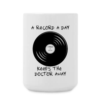 a record a day keeps the doctor away 33 1/3 sketch - Große Tasse 440 ml - Weiß - Vorne
