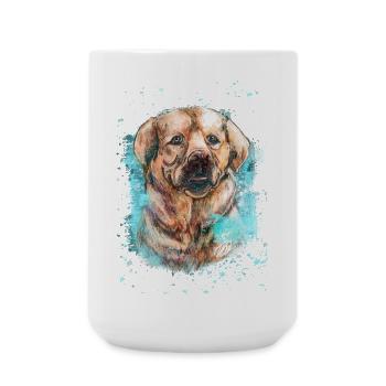 Labrador Hund. - Große Tasse 440 ml - Weiß - Vorne