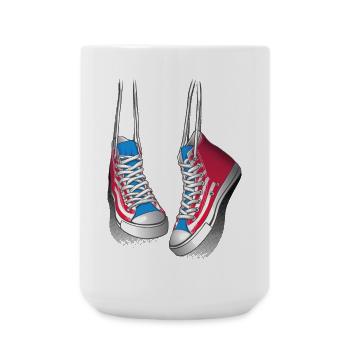 Baskets sur les épaules - Grande tasse 440 ml - blanc - Devant