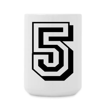5 fünf Zahl Geburtstag schwarz - Große Tasse 440 ml - Weiß - Vorne