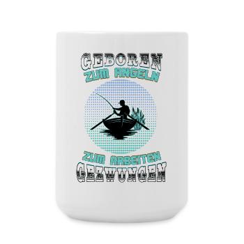 Zum Angeln geboren - Angler Geschenk - Fischer - Große Tasse 440 ml - Weiß - Vorne