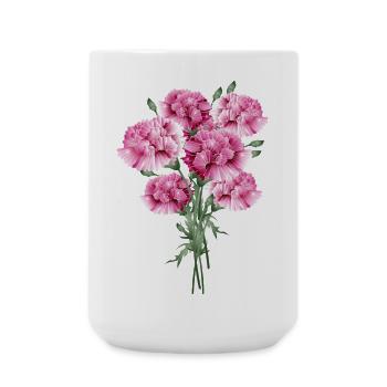 fascinating pink bouquet of carnations - Large Mug 440 ml - white - Front