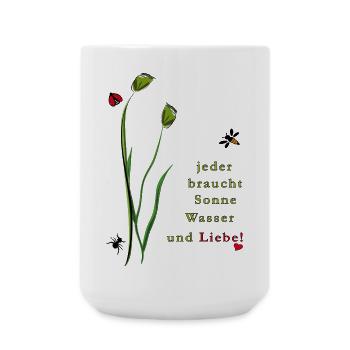 Natur, Liebe, Insekten - Große Tasse 440 ml - Weiß - Vorne
