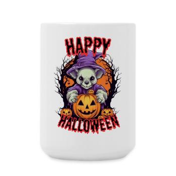 Cute Halloween hamster with pumpkin motif - Large Mug 440 ml - white - Front