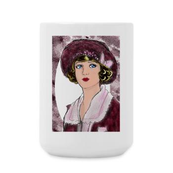 Lady Noir Portrait (Rot) - Große Tasse 440 ml - Weiß - Vorne