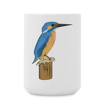 Kingfisher bird - Large Mug 440 ml - white - Front