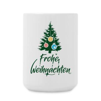frohe weihnachten tannenbaum tanne xmas Symbol - Große Tasse 440 ml - Weiß - Vorne