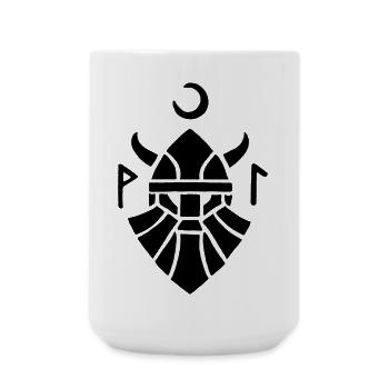 Symbole noir du guerrier viking - Grande tasse 440 ml - blanc - Devant