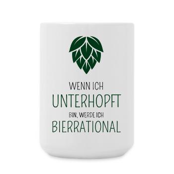 Wenn ich unterhopft bin werde ich bierrrational - Große Tasse 440 ml - Weiß - Vorne
