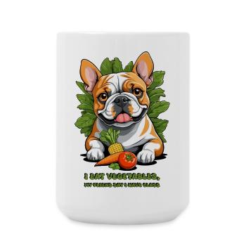 Veganer Bulldogge - Große Tasse 440 ml - Weiß - Vorne