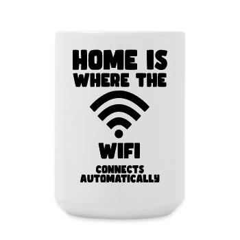 Home is where WiFi automatically connects* - Large Mug 440 ml - white - Front