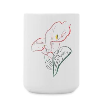 CALLA mix Red-Pink - Large Mug 440 ml - white - Front