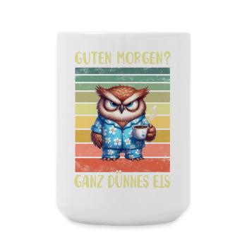 Eule Morgenmuffel - Große Tasse 440 ml - Weiß - Vorne