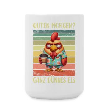 Huhn Hühner Morgenmuffel - Große Tasse 440 ml - Weiß - Vorne