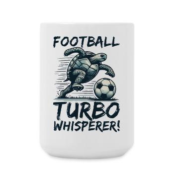 TURTLE FOOTBALL STAR: FUSSBALL-TURBO-WHEASPERER - Große Tasse 440 ml - Weiß - Vorne