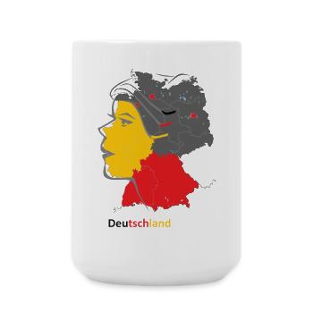 Deutscher Landkartenstil mit Nationalfarben - Große Tasse 440 ml - Weiß - Vorne