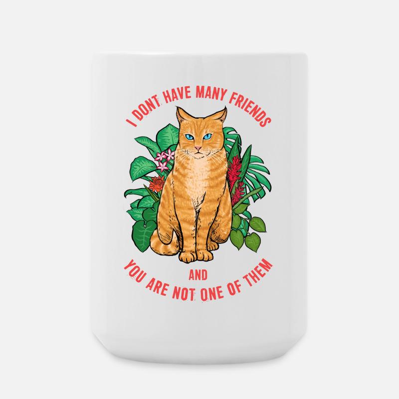 Cat Not Friendly - Large Mug 440 ml - white