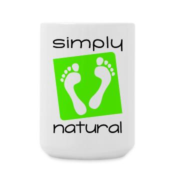 einfach barfuß | simply barefoot simply natural 2C - Große Tasse 440 ml - Weiß - Vorne