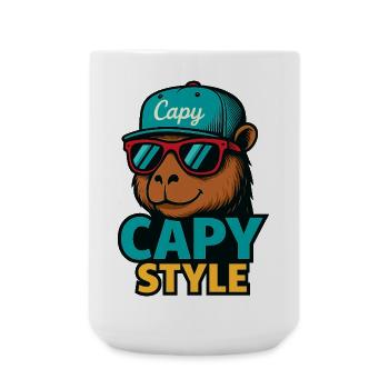 Capy Style Cap Graphic - Large Mug 440 ml - white - Front