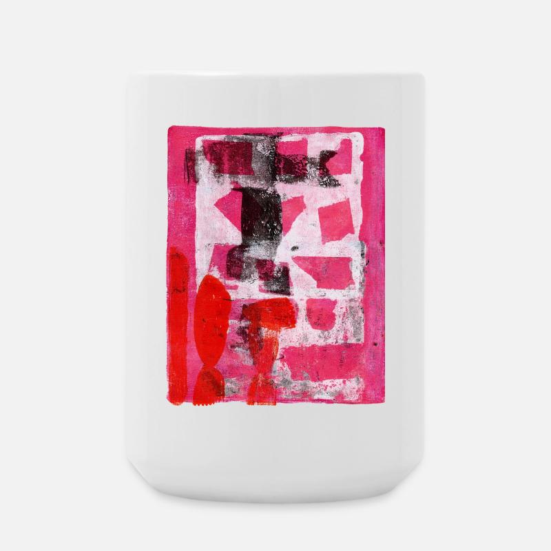 Abstrait Monoprint Street Art Impression Expressionnisme - Grande tasse 440 ml - blanc