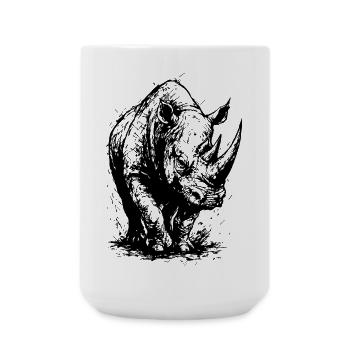 Rhinocéros : Cœur sauvage - Grande tasse 440 ml - blanc - Devant