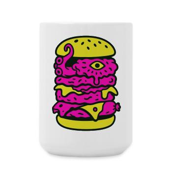 Monsterburger im Pop-Art Stil - Große Tasse 440 ml - Weiß - Vorne