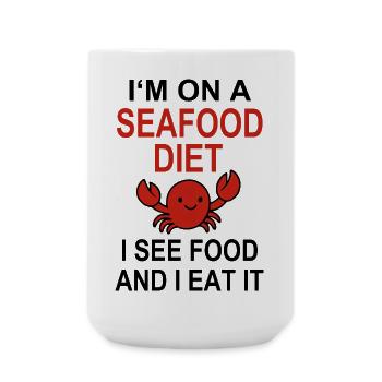 Funny Crab Sayings Seafood Nutrition Funny - Large Mug 440 ml - white - Front