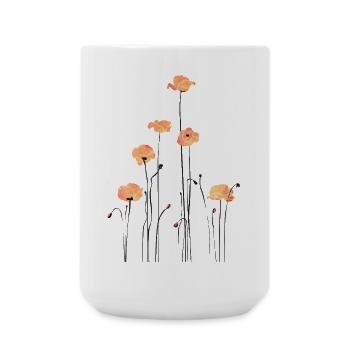 Aquarellierte Mohnblumen Illustration - Große Tasse 440 ml - Weiß - Vorne