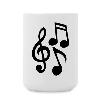 Musiknoten - Große Tasse 440 ml - Weiß - Vorne