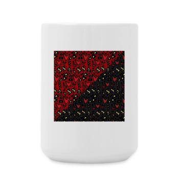 Cœur tribal rouge et noir - Grande tasse 440 ml - blanc - Devant