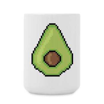 Pixel-Avocado Glow - Große Tasse 440 ml - Weiß - Vorne