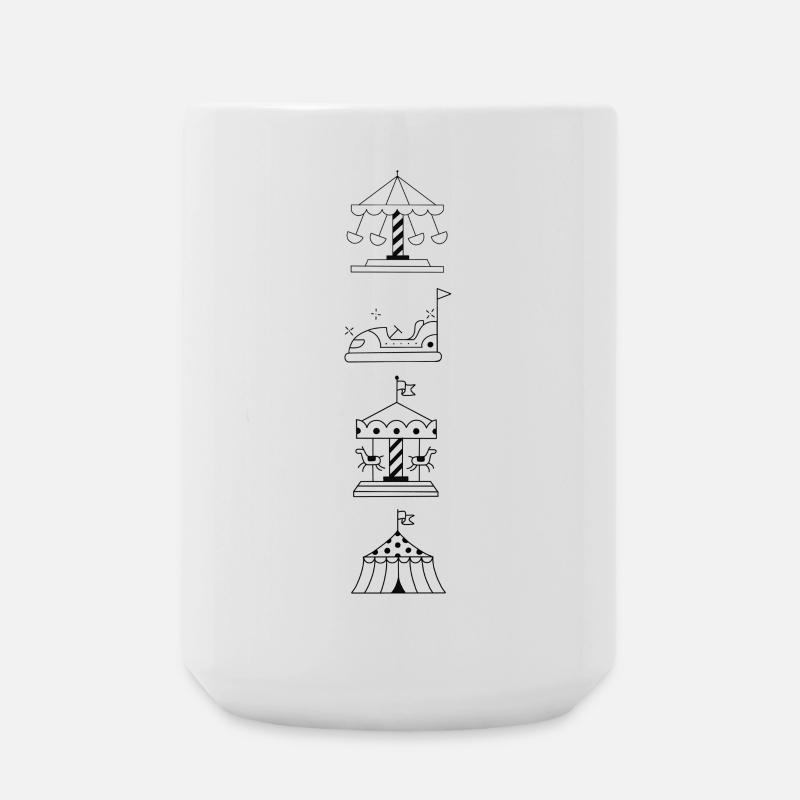 Retro Line Carousel - Large Mug 440 ml - white
