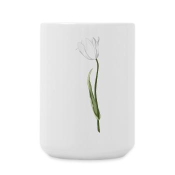 Eleganter Blumenmotiv in Weiß - Große Tasse 440 ml - Weiß - Vorne