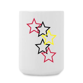 Outlined Stars Three Colors - Large Mug 440 ml - white - Front